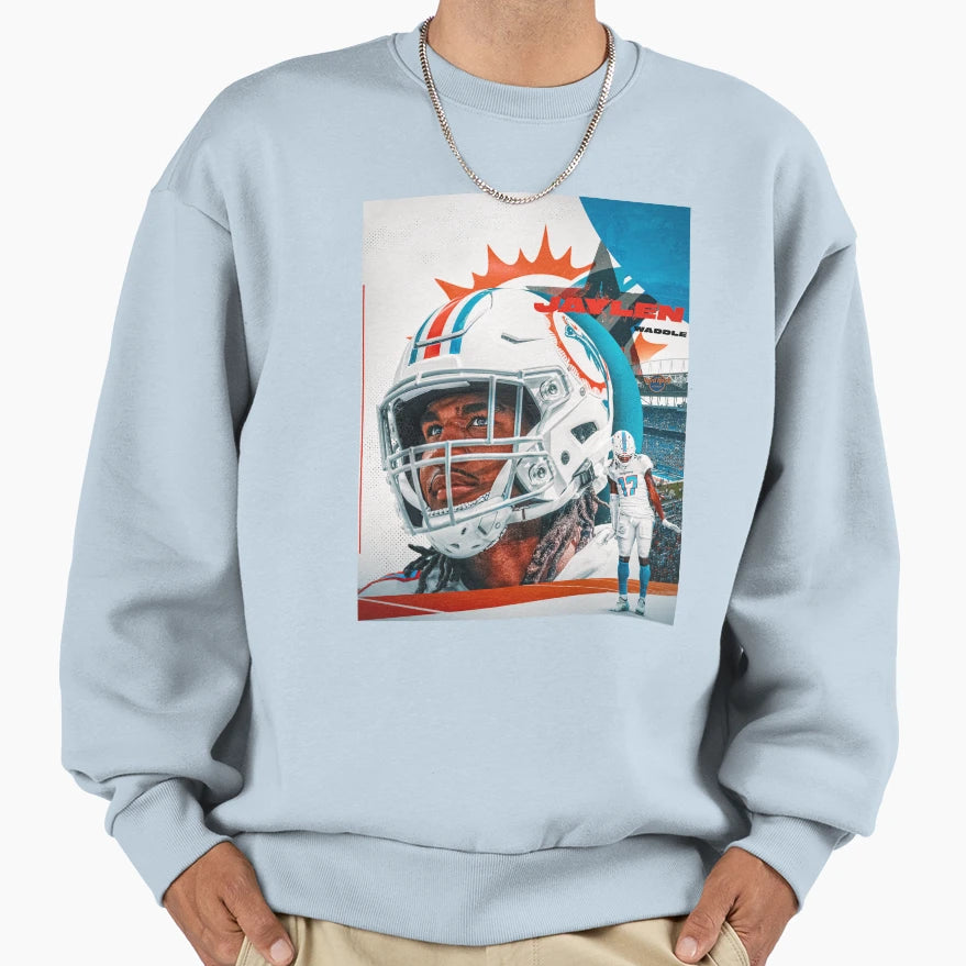 Jaylen Waddle Sweatshirt - Graphic Print Men Women - T-Shirt, Sweatshirt, Hoodie