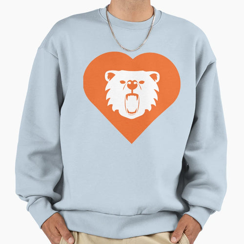 Bear Mascot Cares Orange Sweatshirt - Aesthetic Graphic Men Women - T-Shirt, Sweatshirt, Hoodie