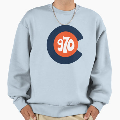 Hand Drawn Colorado Flag 970 Area Code Sweatshirt - Unique Graphic Unisex - T-Shirt, Sweatshirt, Hoodie