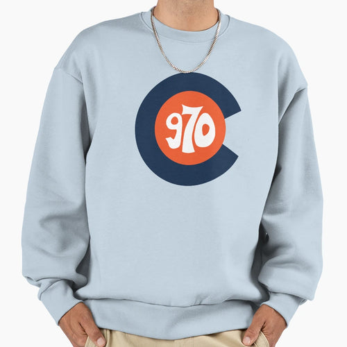Hand Drawn Colorado Flag 970 Area Code Sweatshirt - Unique Graphic Unisex - T-Shirt, Sweatshirt, Hoodie