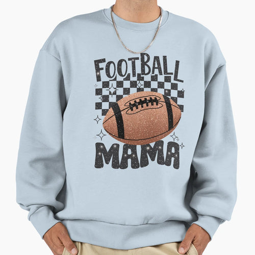 Football Mama Glitter Sweatshirt - Graphic Print for Adults - T-Shirt, Sweatshirt, Hoodie