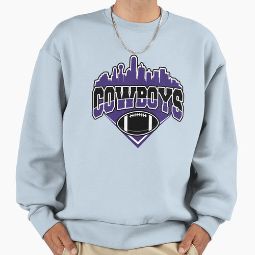 Cowboys Football Skyline Football Sweatshirt - Unique Graphic for Adults - T-Shirt, Sweatshirt, Hoodie