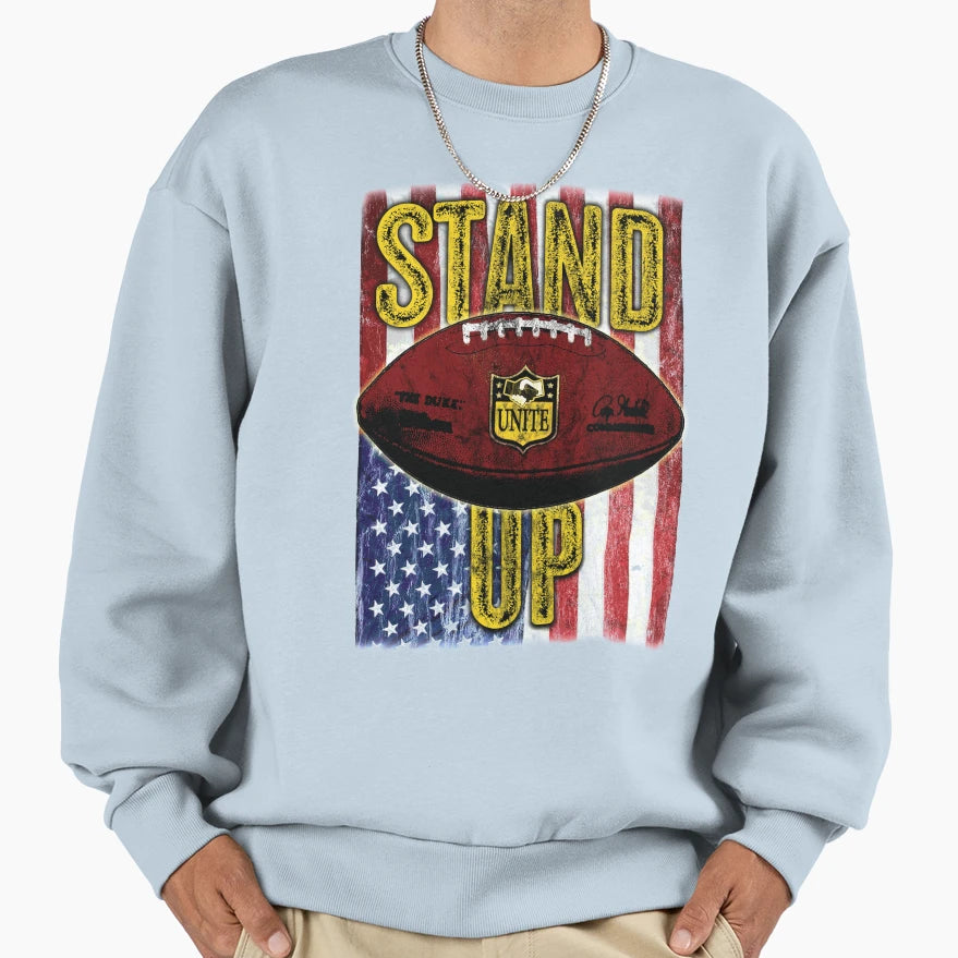 Nfl American Flag Stand Up Unite Sweatshirt - Trendy Graphic Unisex - T-Shirt, Sweatshirt, Hoodie