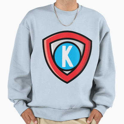 Letter K Superhero Emblem Sweatshirt - Casual Everyday Wear for Adults - T-Shirt, Sweatshirt, Hoodie