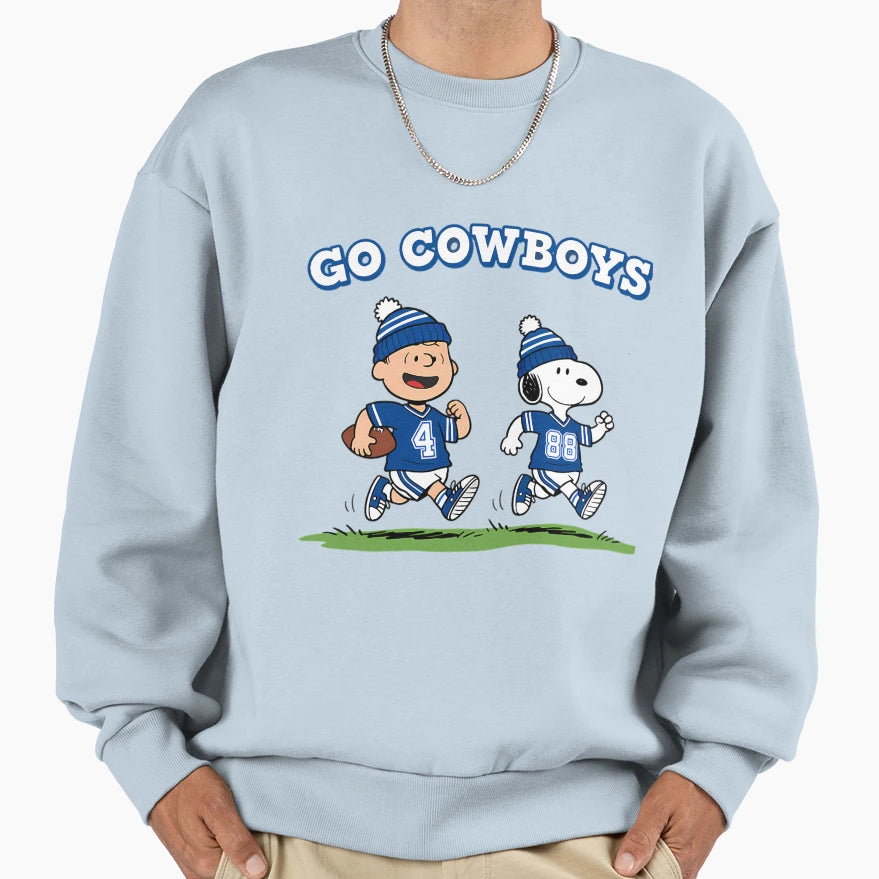 Dallas Football Go Cowboys Snoopys Sweatshirt - Graphic Print Unisex - T-Shirt, Sweatshirt, Hoodie