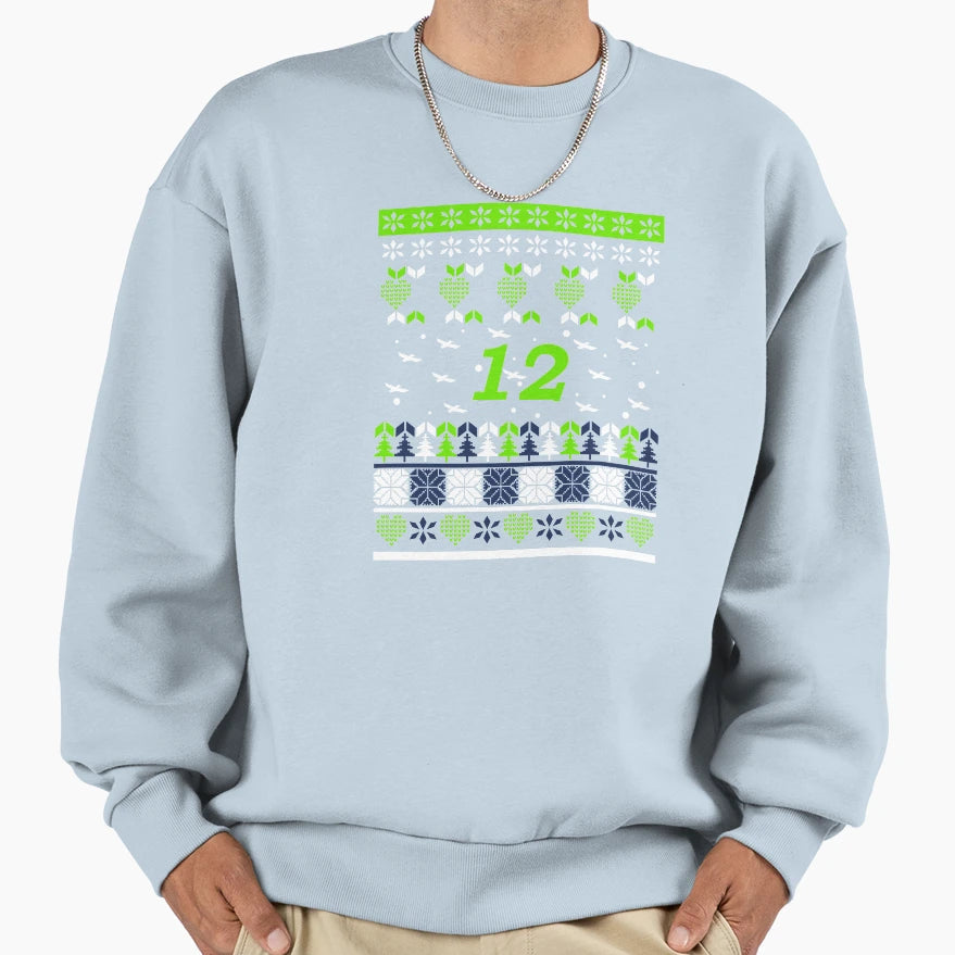 12 Flying Seahawks Ugly 2021 T-Shirt - Fun Novelty Design Unisex - T-Shirt, Sweatshirt, Hoodie