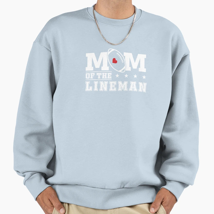 Mom Lineman Football Cheer Game Sweatshirt - Aesthetic Graphic for Adults - T-Shirt, Sweatshirt, Hoodie