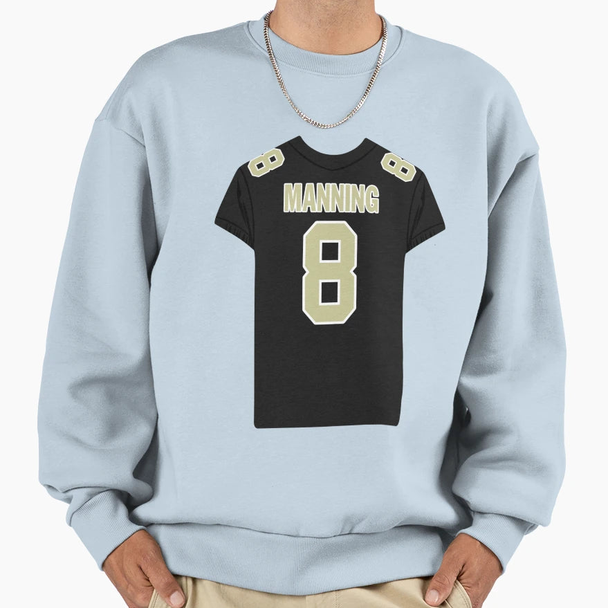 Archie Manning 8 Jersey Sweatshirt - Fun Novelty Design for Adults - T-Shirt, Sweatshirt, Hoodie