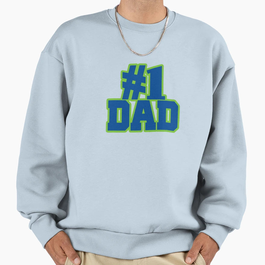 Number 1 Dad Fathers Day Sweatshirt - Minimalist Print Men Women - T-Shirt, Sweatshirt, Hoodie