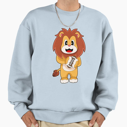 Lion American Football Sports Sweatshirt - Fun Novelty Design for Adults - T-Shirt, Sweatshirt, Hoodie