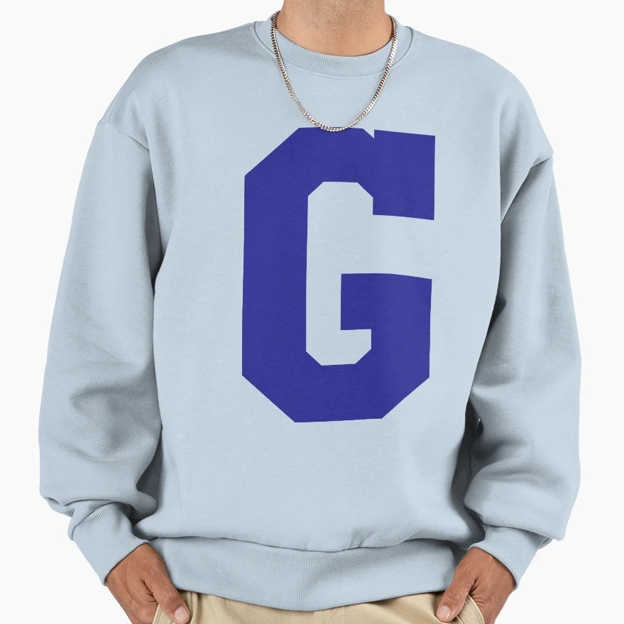 Alphabet Blue G Sports Letter G Sweatshirt - Novelty Apparel Men Women - T-Shirt, Sweatshirt, Hoodie