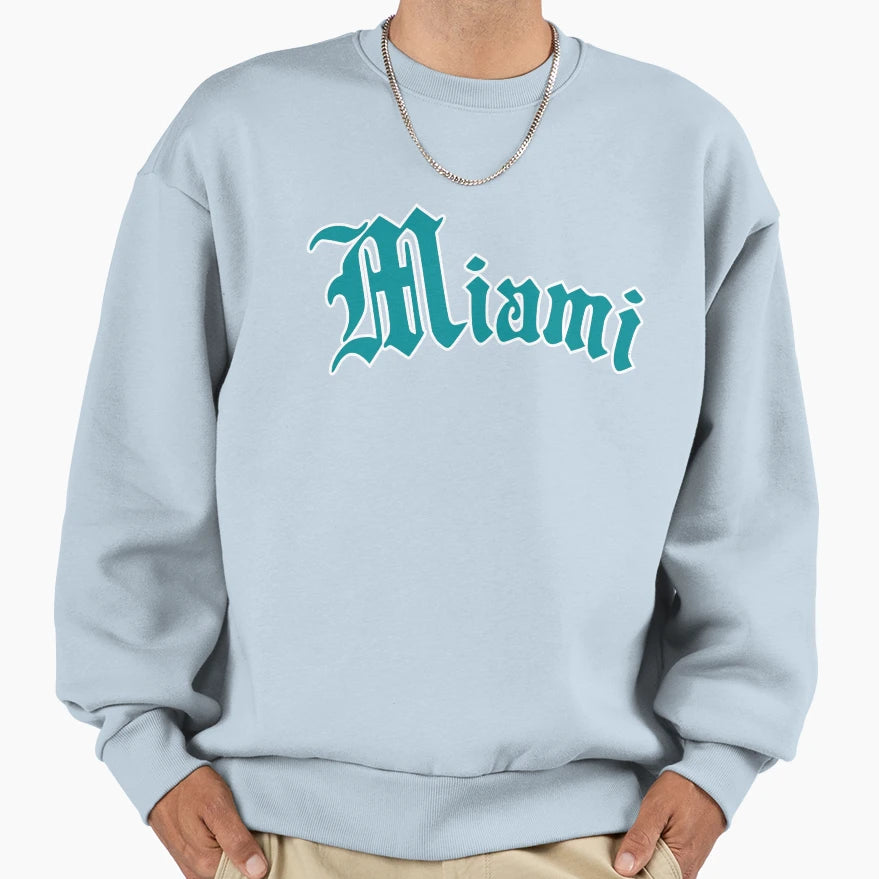 Miami Florida Throwback Hometown Sweatshirt - Aesthetic Graphic Unisex - T-Shirt, Sweatshirt, Hoodie