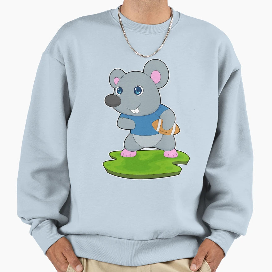 Mouse American Football Sports Sweatshirt - Novelty Apparel for Adults - T-Shirt, Sweatshirt, Hoodie