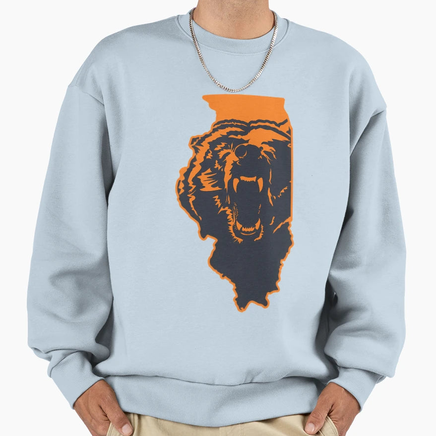 Chicago Bears Illinois Nfl State Sweatshirt - Streetwear Style for Adults - T-Shirt, Sweatshirt, Hoodie