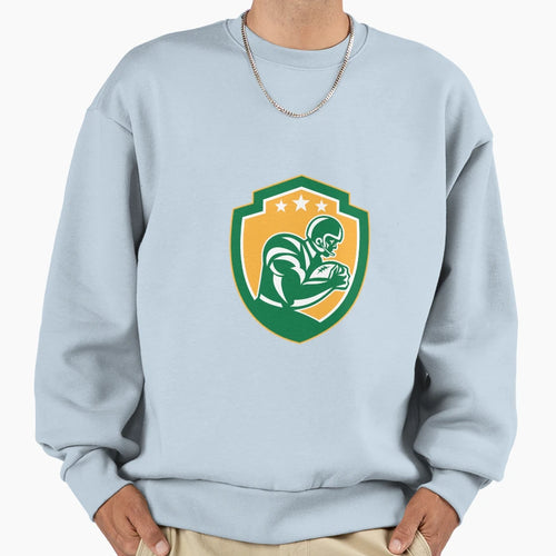 American Football Player Running Shield Sweatshirt - Novelty Apparel Unisex - T-Shirt, Sweatshirt, Hoodie