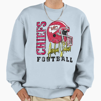 Kansas City Football Art Red And T-Shirt - Minimalist Print Men Women - T-Shirt, Sweatshirt, Hoodie