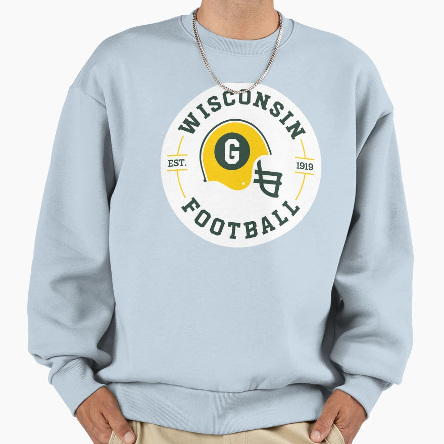 Wisconsin Football Badge Sweatshirt - Unique Graphic Unisex - T-Shirt, Sweatshirt, Hoodie