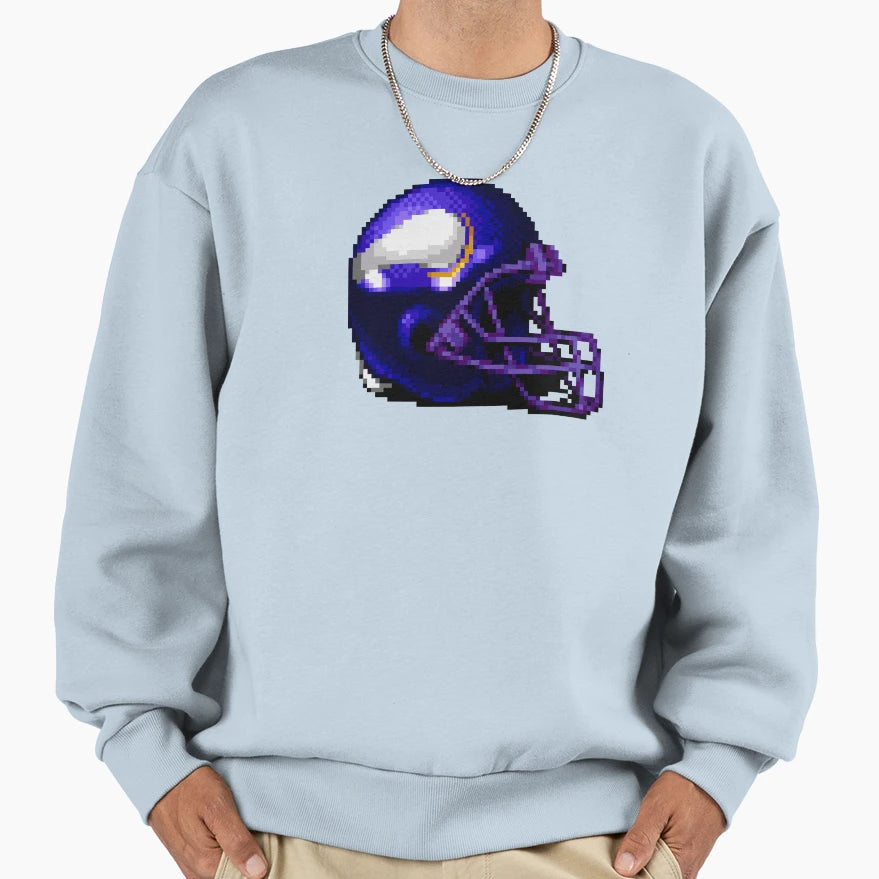 Vikings Helmet Sprite Sweatshirt - Unique Graphic for Adults - T-Shirt, Sweatshirt, Hoodie