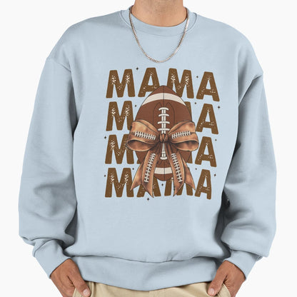 Football Mama Bow Sweatshirt - Unique Graphic for Adults - T-Shirt, Sweatshirt, Hoodie