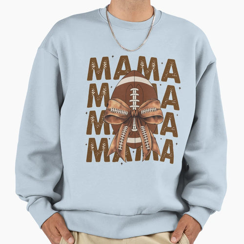 Football Mama Bow Sweatshirt - Unique Graphic for Adults - T-Shirt, Sweatshirt, Hoodie