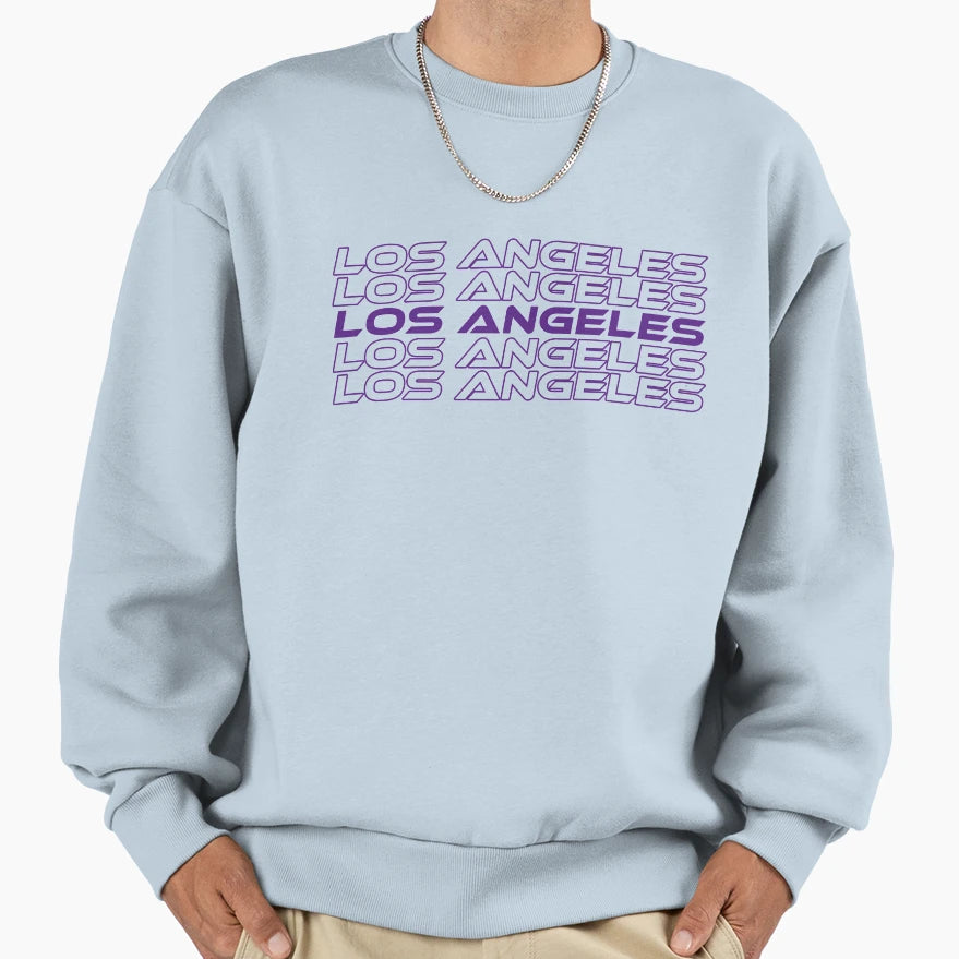 Los Angeles Purple Sweatshirt - Aesthetic Graphic for Adults - T-Shirt, Sweatshirt, Hoodie