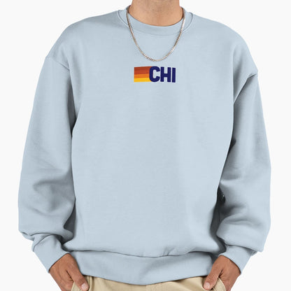 Chi Chi 4 Sunset Orange Stripe Camp Sweatshirt - Aesthetic Graphic Unisex - T-Shirt, Sweatshirt, Hoodie