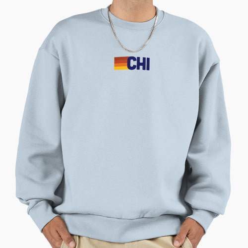 Chi Chi 4 Sunset Orange Stripe Camp Sweatshirt - Aesthetic Graphic Unisex - T-Shirt, Sweatshirt, Hoodie