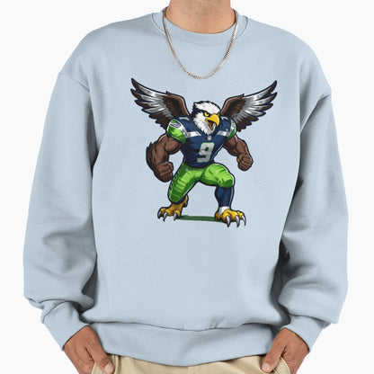 Aggressive Sea Hawk Football Mascot 9 Sweatshirt - Graphic Print for Adults - T-Shirt, Sweatshirt, Hoodie