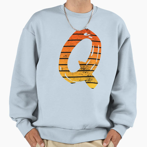 Letter Q Initials Sweatshirt - Trendy Graphic Men Women - T-Shirt, Sweatshirt, Hoodie