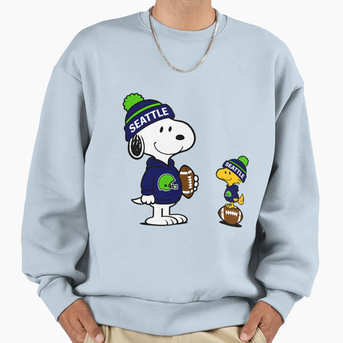 Seattle Seahawks Snoopy And Woodstock Sweatshirt - Custom Art Print Unisex - T-Shirt, Sweatshirt, Hoodie