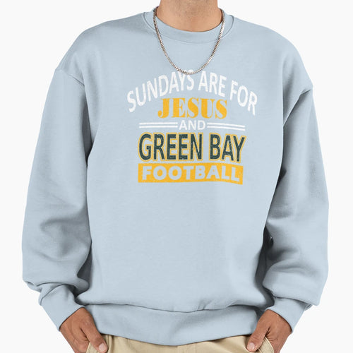 Green Bay Football Fan Sundays Jesus Sweatshirt - Minimalist Print Unisex - T-Shirt, Sweatshirt, Hoodie