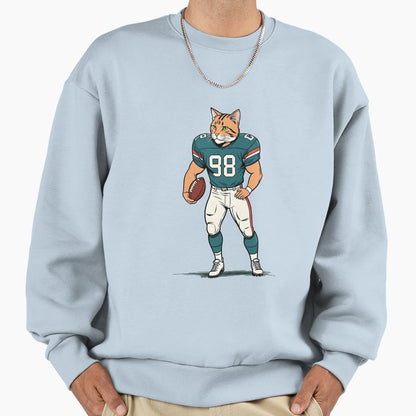 Footballer Cat Sweatshirt - Minimalist Print Men Women - T-Shirt, Sweatshirt, Hoodie