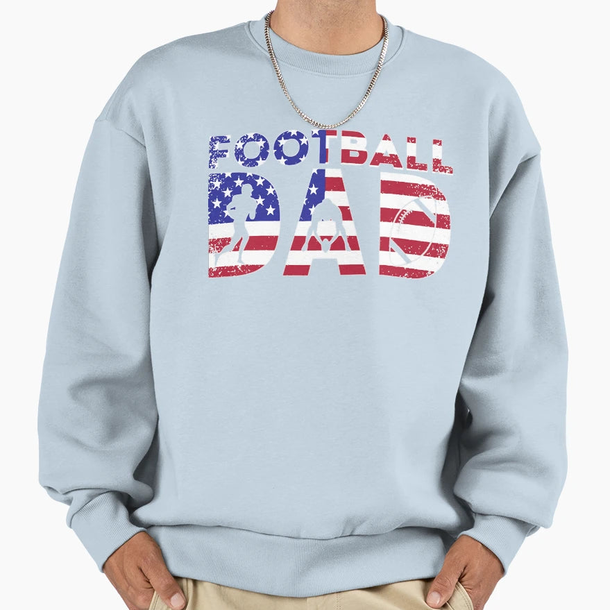 Usa Flag Football Dad Lineman Father Sweatshirt - Streetwear Style Unisex - T-Shirt, Sweatshirt, Hoodie