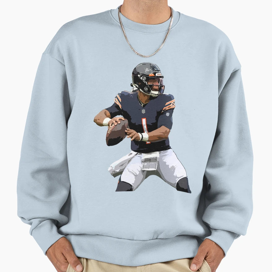 Justin Fields Sweatshirt - Custom Art Print for Adults - T-Shirt, Sweatshirt, Hoodie