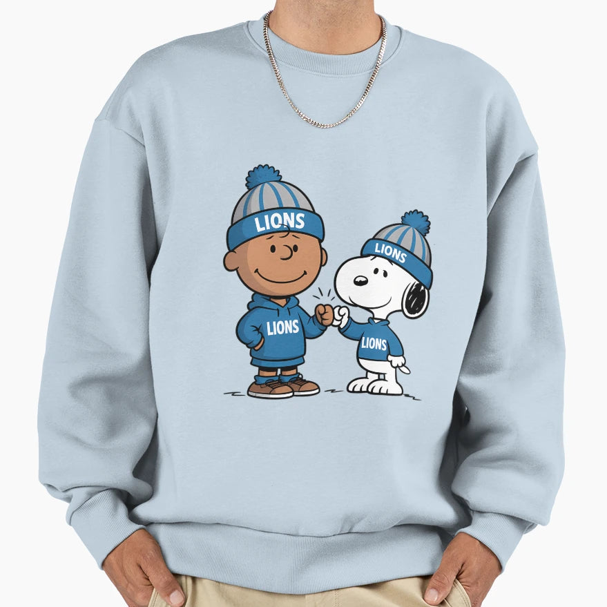 Detroits Lions Football Snoopy Sweatshirt - Custom Art Print Unisex - T-Shirt, Sweatshirt, Hoodie