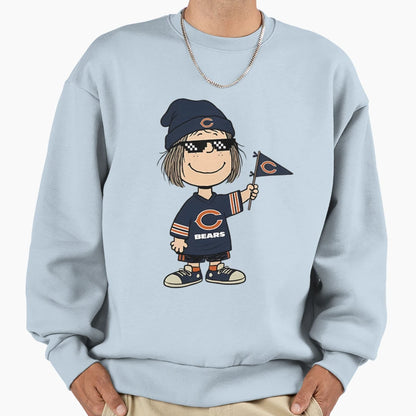 Snoopy Chicago Bears Sweatshirt - Minimalist Print for Adults - T-Shirt, Sweatshirt, Hoodie