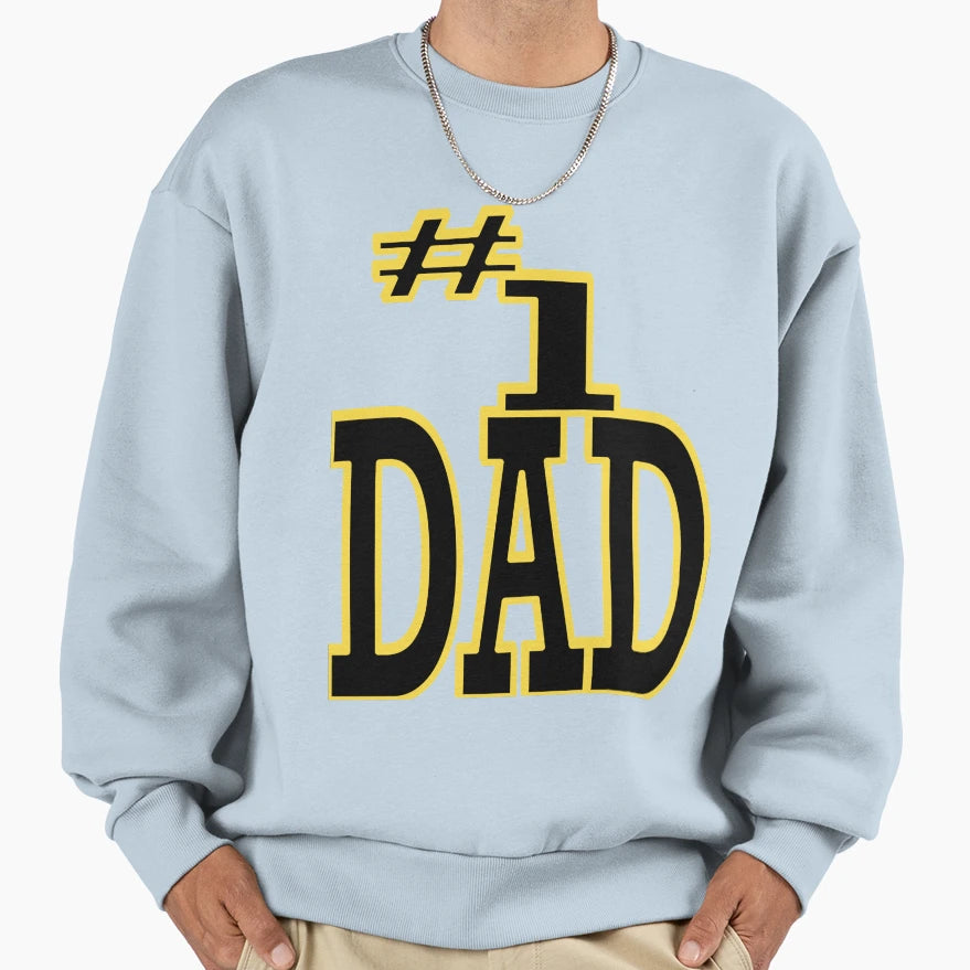 Number One Dad Best Daddy Day Sweatshirt - Minimalist Print for Adults - T-Shirt, Sweatshirt, Hoodie