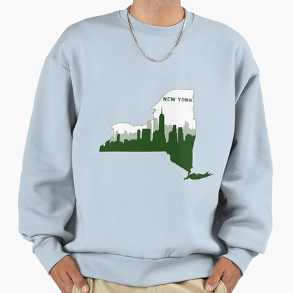 Green New York Sweatshirt - Casual Everyday Wear Men Women - T-Shirt, Sweatshirt, Hoodie