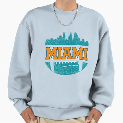 Dolphins Football Fan Miami Sweatshirt - Aesthetic Graphic for Adults - T-Shirt, Sweatshirt, Hoodie