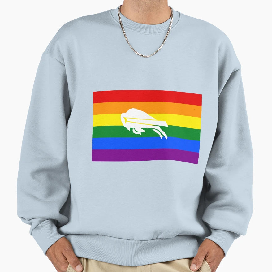 Lgbtq Buffalo Bills White Sweatshirt - Trendy Graphic for Adults - T-Shirt, Sweatshirt, Hoodie