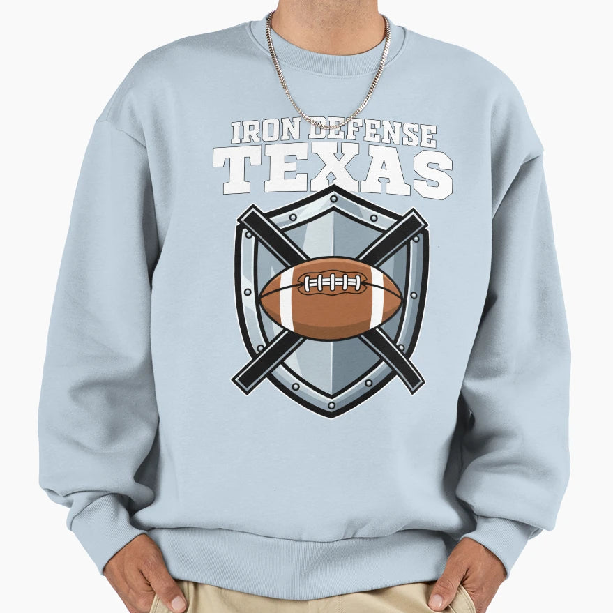 Texas Iron Defense Dallas Football Sweatshirt - Graphic Print Men Women - T-Shirt, Sweatshirt, Hoodie