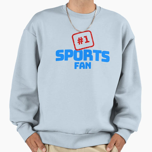 1 Sports Fan Blue Sweatshirt - Aesthetic Graphic for Adults - T-Shirt, Sweatshirt, Hoodie