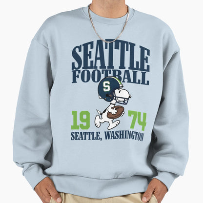 Seattle Seahawks Football Snoopy Sweatshirt - Minimalist Print Men Women - T-Shirt, Sweatshirt, Hoodie