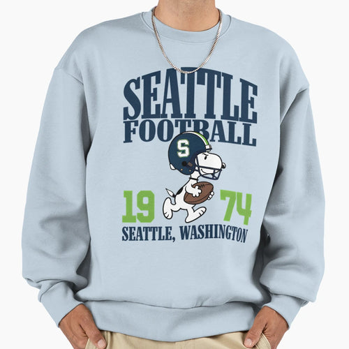 Seattle Seahawks Football Snoopy Sweatshirt - Minimalist Print Men Women - T-Shirt, Sweatshirt, Hoodie