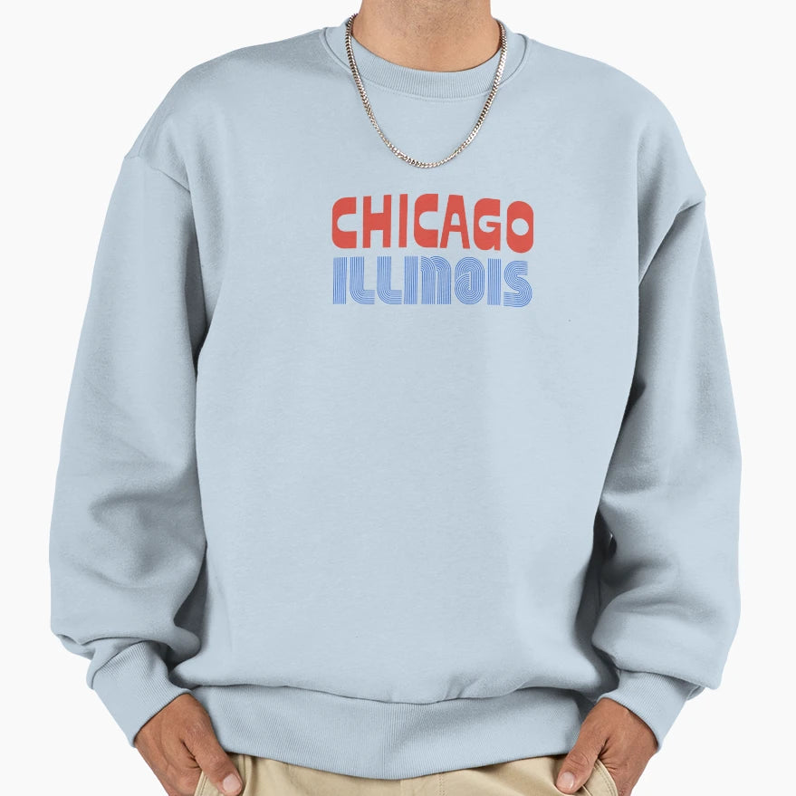 Chicago Illinois Sweatshirt - Trendy Graphic Men Women - T-Shirt, Sweatshirt, Hoodie