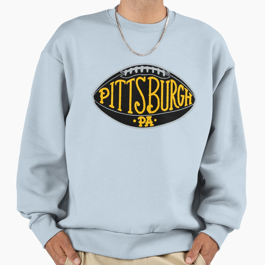 Pittsburgh Pa Hand Drawn Football Sweatshirt - Graphic Print Unisex - T-Shirt, Sweatshirt, Hoodie