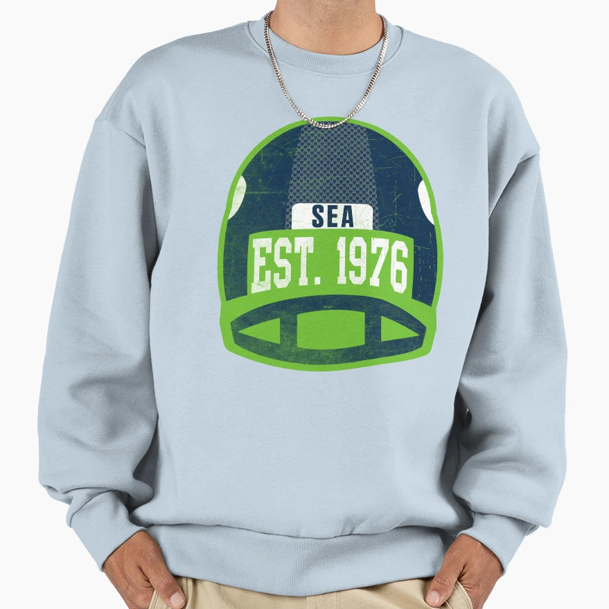Seattle Throwback Football Helmet Sweatshirt - Trendy Graphic Unisex - T-Shirt, Sweatshirt, Hoodie