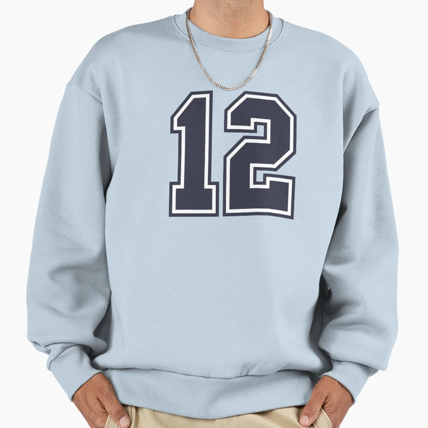 12 Sports Number Twelve Sweatshirt - Graphic Print Men Women - T-Shirt, Sweatshirt, Hoodie