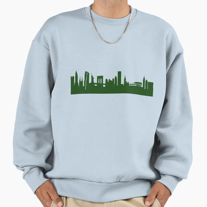 New York Skyline Forest Green Sweatshirt - Custom Art Print Men Women - T-Shirt, Sweatshirt, Hoodie