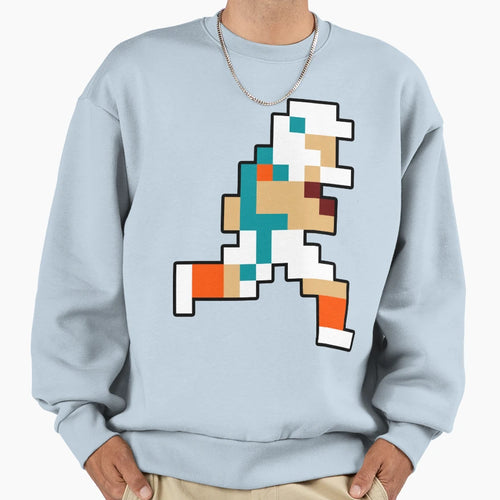 8 Bit Miami Pixel Football Player Sweatshirt - Novelty Apparel Unisex - T-Shirt, Sweatshirt, Hoodie